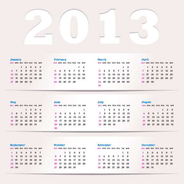 2013 Creative Calendar Collection design vector material 13 material creative collection calendar 2013   