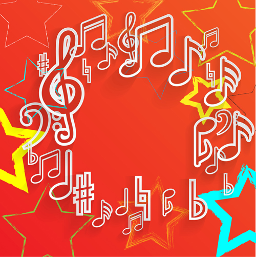 Elegant music note background vector set 04 note music background vector background   