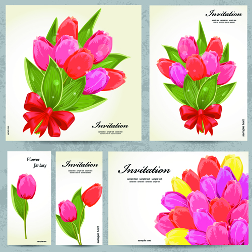 Beautiful flowers Invitation design material 03 material invitation flower design material Beautiful flowers beautiful   