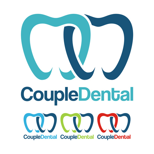 Creative couple dental logo vector logo Dental creative couple   