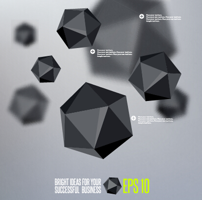 Geometric polygonal objects vector background 04 Vector Background polygon objects geometric background   