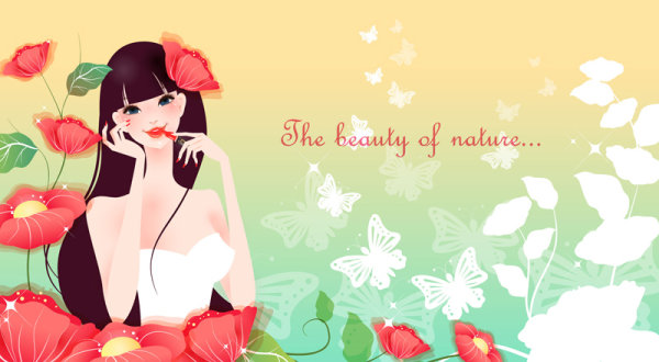 cartoon beauty vector background 03 cartoon beauty background   