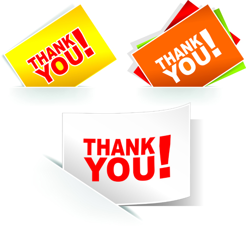 Set of thanks you Sticker design vector 03 thanks you sticker   