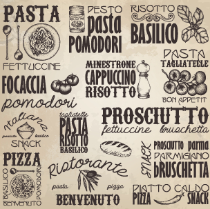 Retro food with pizza logos elements vector 02 pizza logos logo food elements element   
