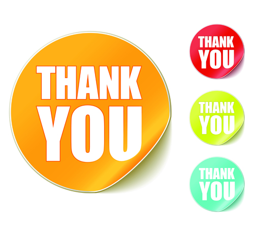 Set of thanks you Sticker design vector 01 thanks you sticker   