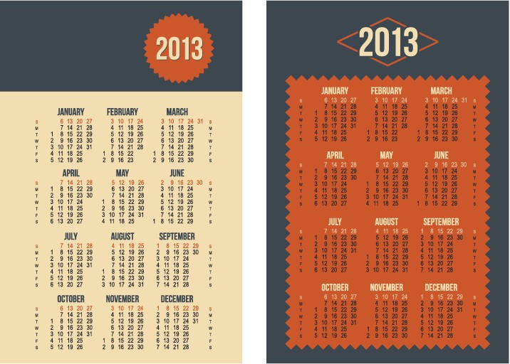 2013 Creative Calendar Collection design vector material 21 material creative collection calendar 2013   
