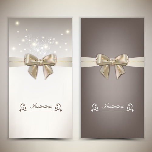 Holiday gift cards with ribbon bow vector 11 ribbon holiday gift cards bow   