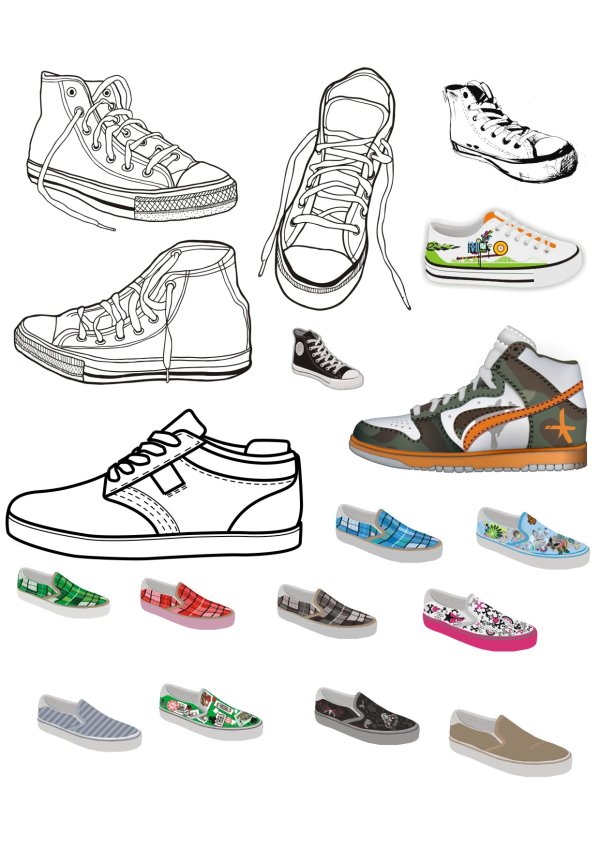 Different Canvas shoes elements vector shoes elements element different canvas   