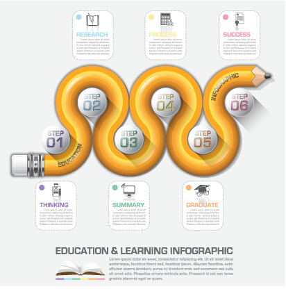 Learning with education infographic elements vector 04 learning infographic elements education   