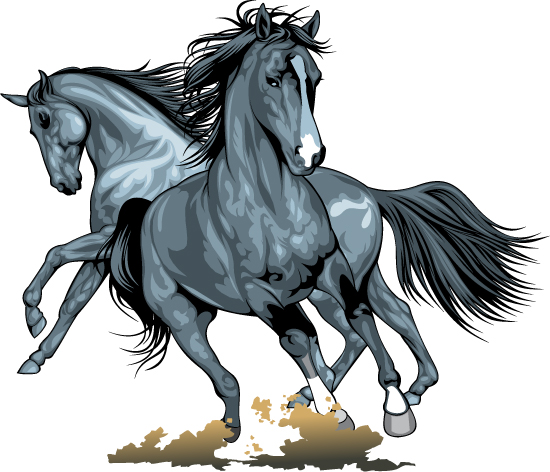 Realistic running horses vector graphics 04 running realistic horses   