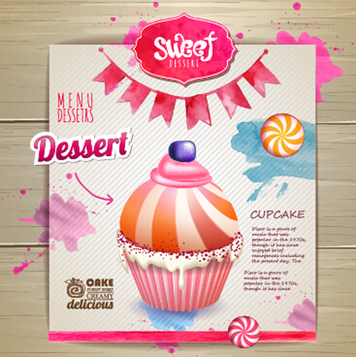 Dessert sweet menu design vector 01 sweet menu dessert   