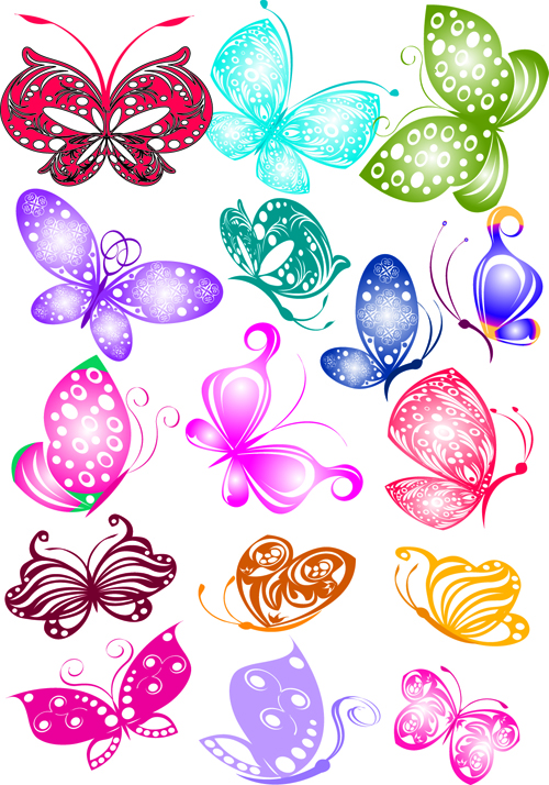 Sorts of butterflies clip art vector material 01 vector material material clip-art clip butterflies   