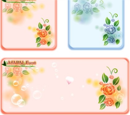 Sweet rose stationery vector banners sweet stationery rose banners   