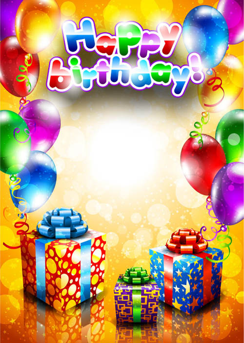 Set of Happy birthday postcards design elements vector 02 postcard happy birthday elements element   