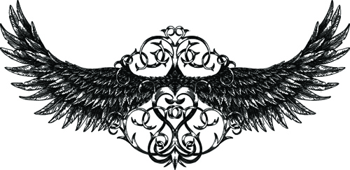 Draw Wings Ornaments design vector 02 wings ornaments ornament   