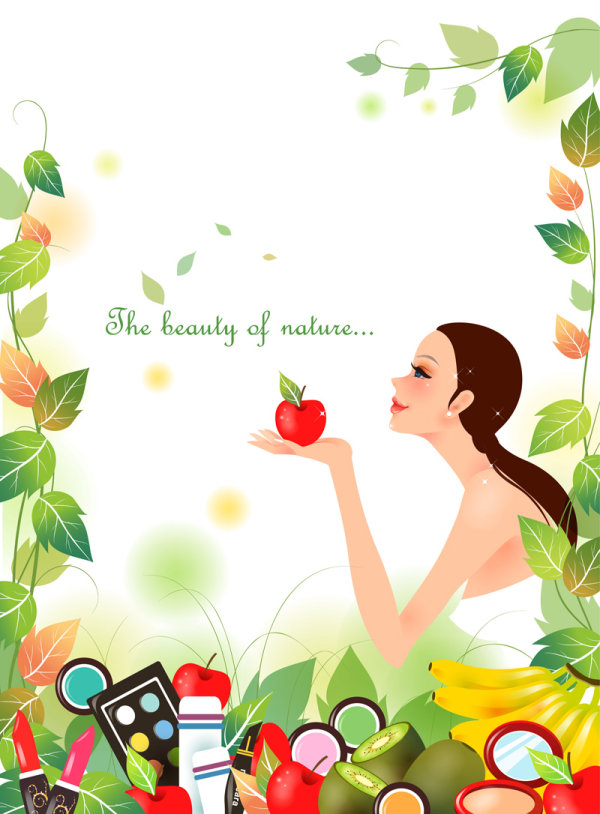 cartoon beauty vector background 02 cartoon beauty background   