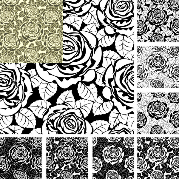 Rose decorative pattern background design vector shading rose pattern color background   