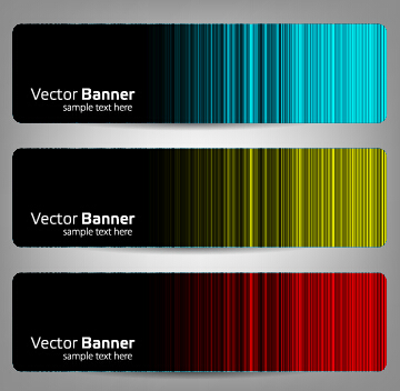 Colorful optical line vector banner 05 optical line colorful banner   
