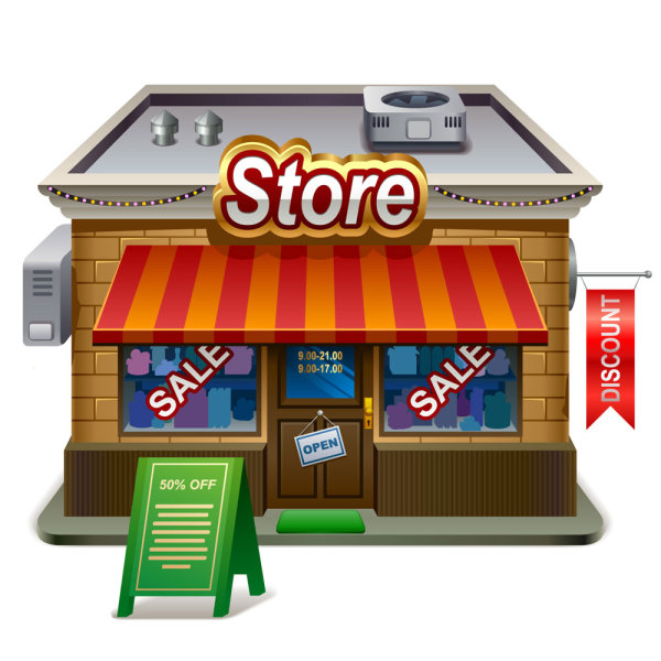 Elements of Cartoon Store vector 02 store elements element cartoon   