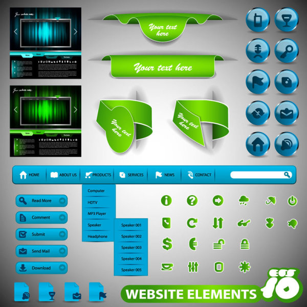 Web design Elements Collection vector 02 web elements element design collection   