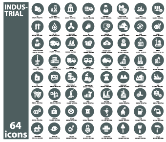 Set of Industrial icons vector 01 industrial icons icon   