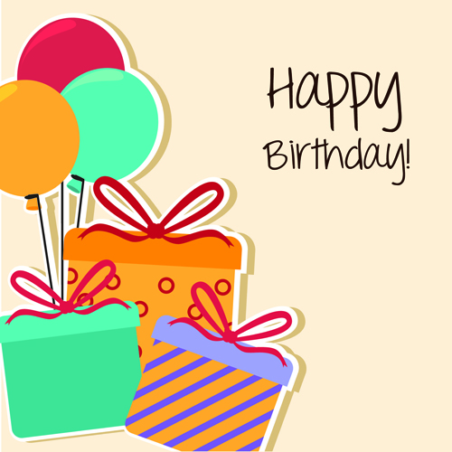 Cartoon style Happy Birthday greeting card template 02 happy birthday greeting cartoon card template card birthday   