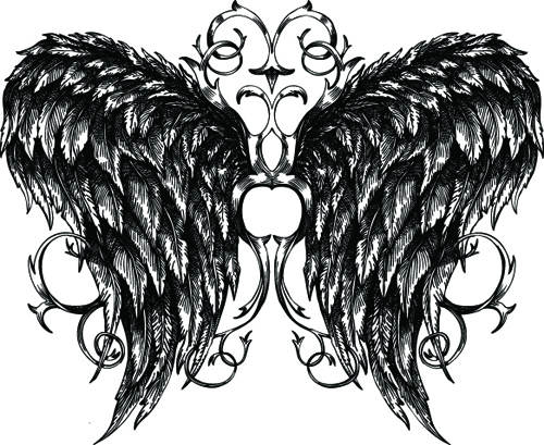 Draw Wings Ornaments design vector 03 wings ornaments ornament   
