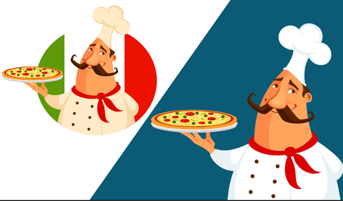 Funny chef with pizza vector pizza funny chef   