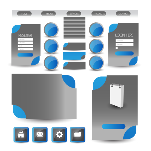 Business website template kit vector 18 website template business   