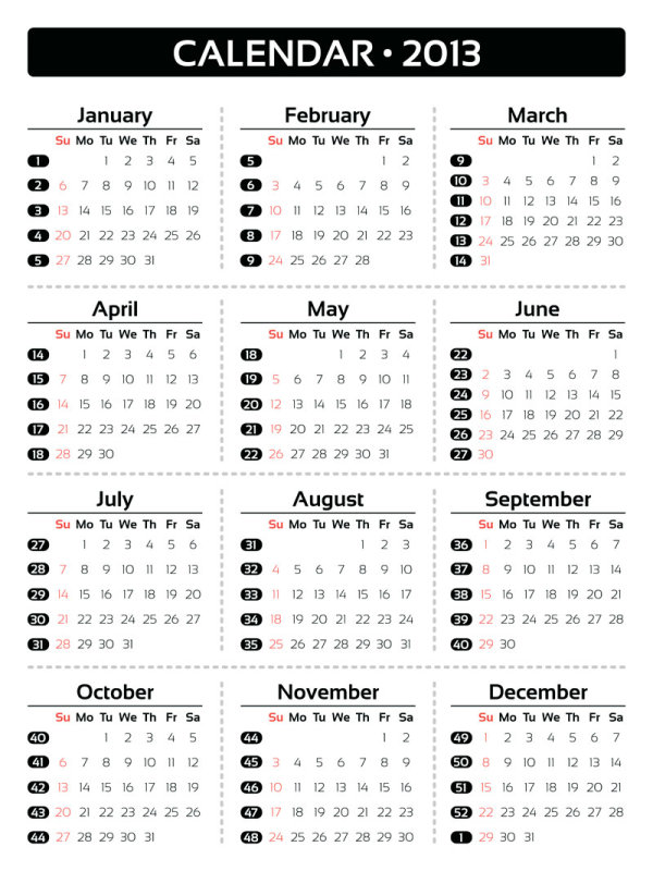 2013 Creative Calendar Collection design vector material 02 material creative collection calendar 2013   