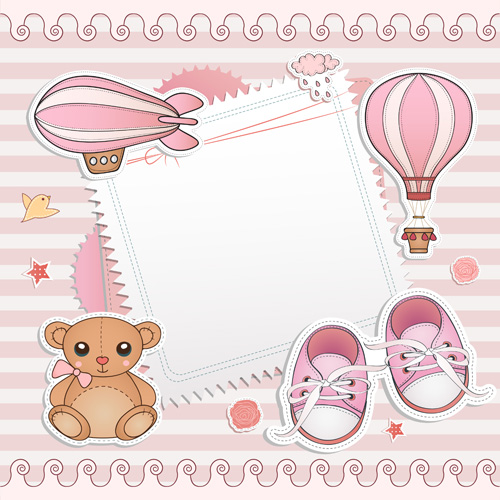 Blank paper with baby card vector 02 paper card vector card blank baby   
