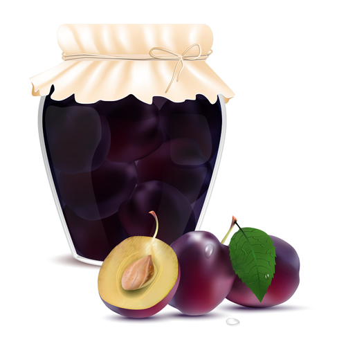 Fresh jam with Jar and fruits vector 11 with jar jam fruits fresh   