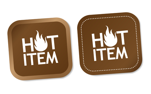 Hot item square labels vector   