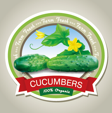 Fresh cucumbers creative labels vector labels label fresh cucumbers Cucumber   