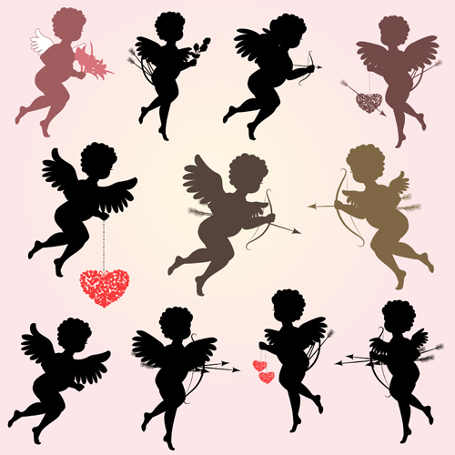 Valentine cupids design elements vector 01 Valentine elements element cupids   