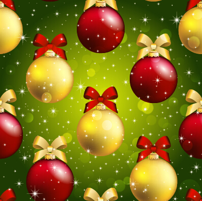 Shiny christmas balls ornament seamless pattern vector 04 shiny seamless ornament Christmas ball christmas   
