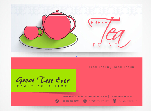 Tea hand drawing banners vector tea Hand drawing drawing banner   