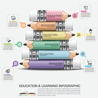 Learning with education infographic elements vector 09 learning infographic elements education   