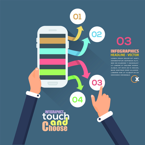 Touch with choose business template vector 02 touch template vector business template business   