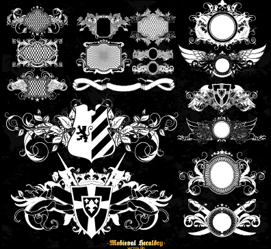 Classical heraldry ornaments vector material 06 ornaments heraldry classical   