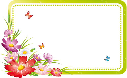 Vector of Spring Fresh Flower Frame set 10 spring frame flower   