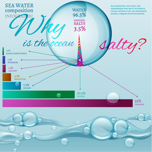 Sea water composition infographic vector 02 sea water sea infographic Composition   