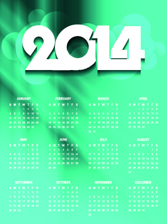 2014 New Year calendar vector set 03 year new year calendar 2014   