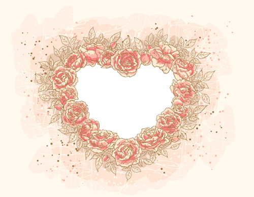 Set of Heart frame vector material 04 material heart frame   