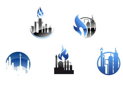 Oil refinery industry logo vector 03 refinery oil industry   