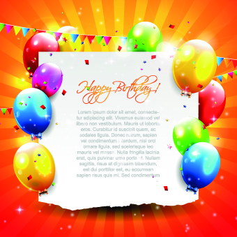 Beautiful colorful balloons Happy Birthday background vector 05 happy birthday colorful birthday beautiful balloons balloon background vector background   