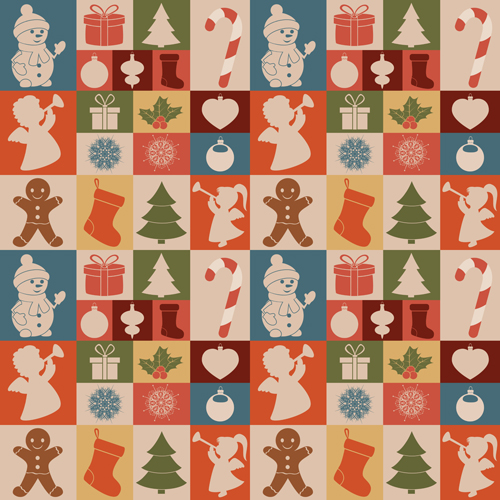 Cute Christmas seamless pattern vector 03 xmas seamless patterns pattern vector pattern christmas   