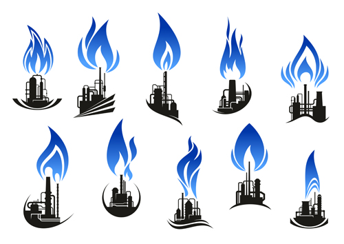 Oil refinery industry logo vector 02 refinery oil industry   