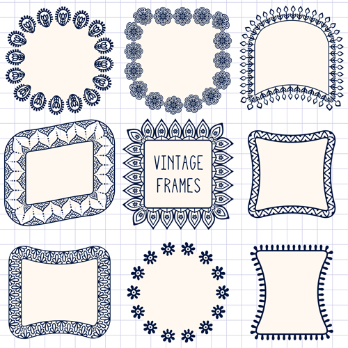 Vintage floral frames vectors 03 frames floral   