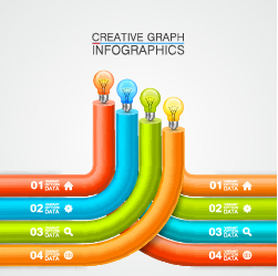 Bulbs infographic idea template vector 02 template infographic Idea bulb   